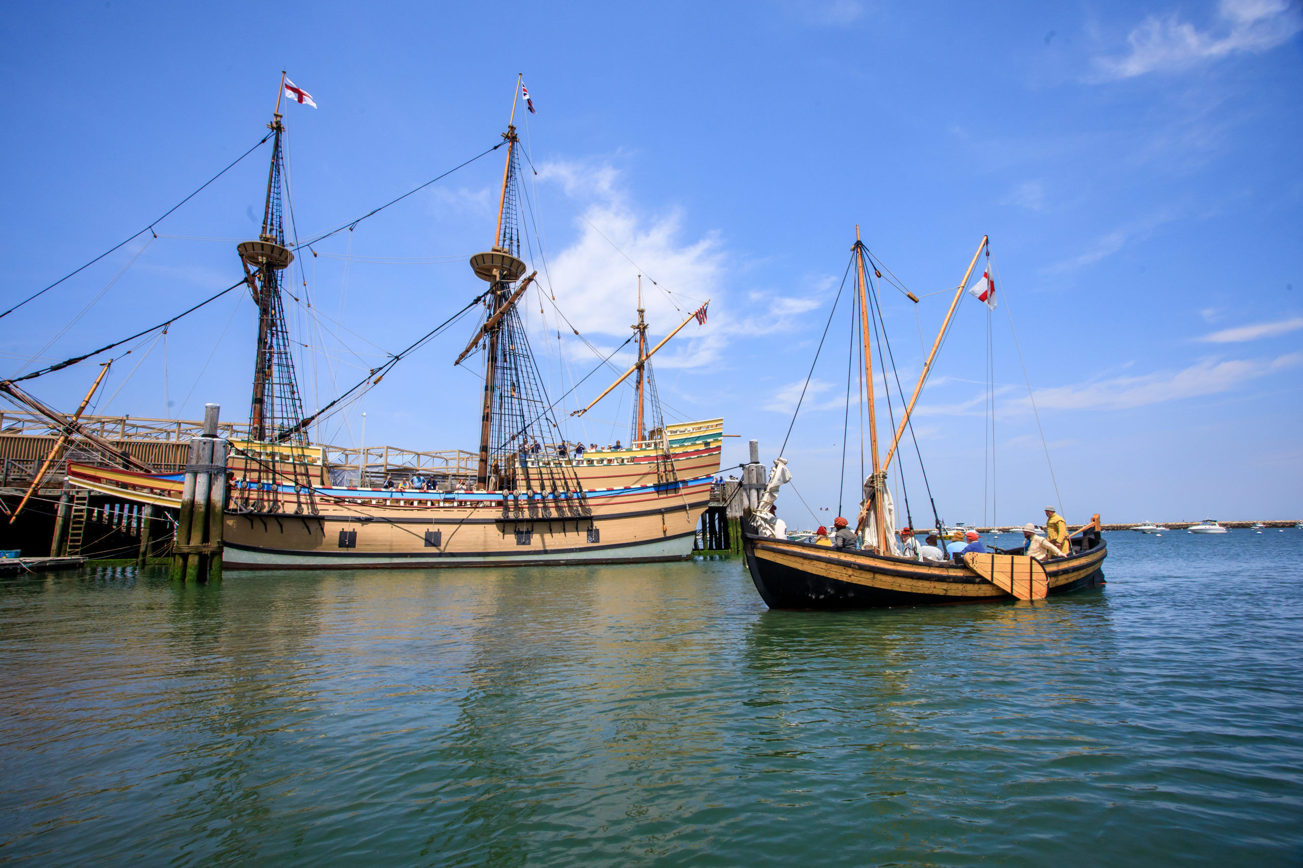 Mayflower II and Shallop