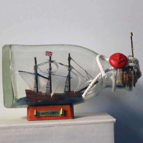 Mayflower Ship in Glass Bottle Ornament - Image 2