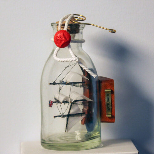 Mayflower Ship in Glass Bottle Ornament