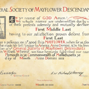 "Heirloom" Membership Certificate - Premium Donor Gift