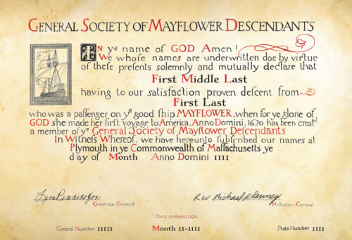"Heirloom" Membership Certificate - Premium Donor Gift