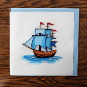 Quilled Paper Ship Notecard